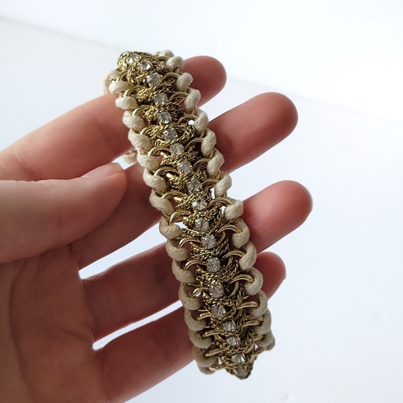 Banana Republic | Braided Rope Chain Rhinestone Bracelet - Picture 4 of 6